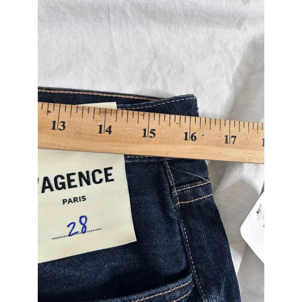 $295 L'agence Milina Low Rise Stovepipe Jeans Grainger size 28 NWT Raw Hem